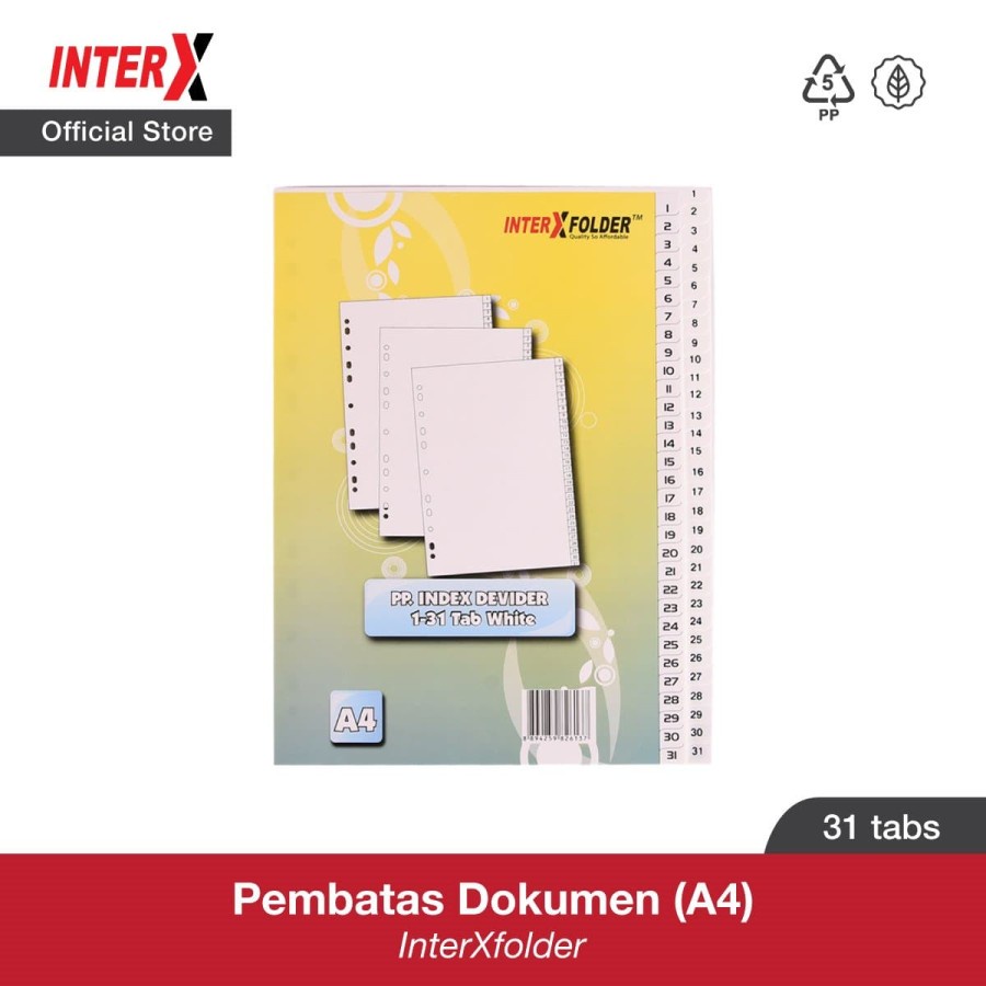 

Divider A4 1-31 / Index A4 Inter X 1-31 Tab ++^