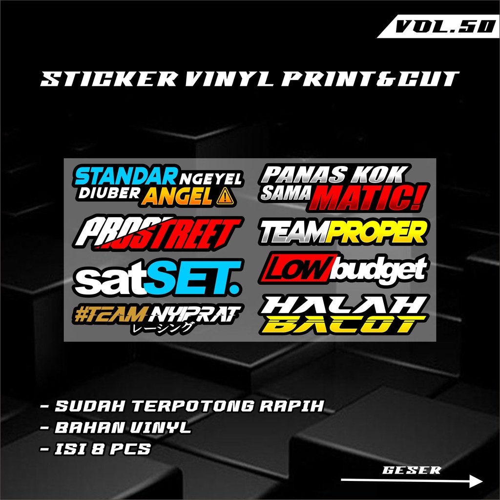 Sticker Racing Vinyl Pack Print &amp; Cut Stiker Motor