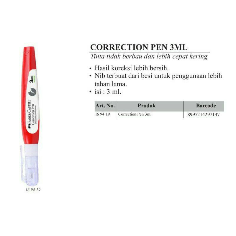 

Correction Pen 3ml Faber Castell
