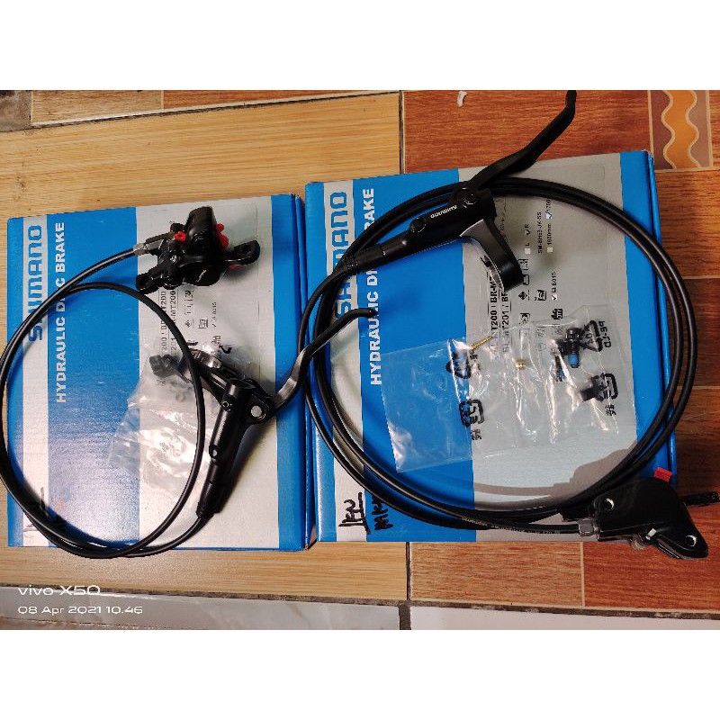 rem set cakram sepeda hidrolik merk Shimano seri mt200 via malaysia