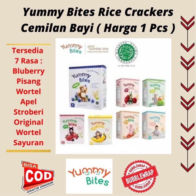 Yummy Bites Rice Crackers Cemilan Bayi ( Jual Pcs an )