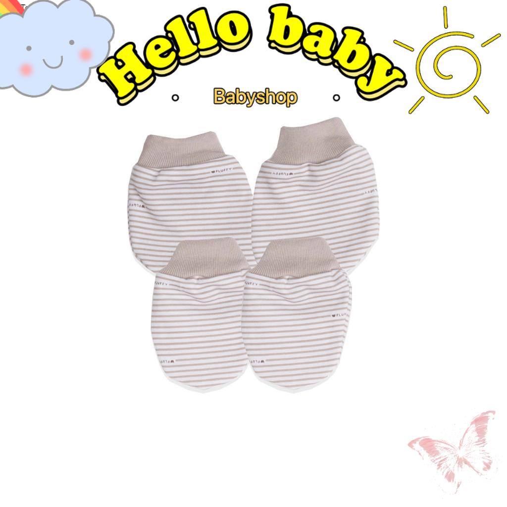 FLUFFY Sarung Tangan Dan Kaos Kaki Rib (Isi 3 Pcs) KKI Newborn