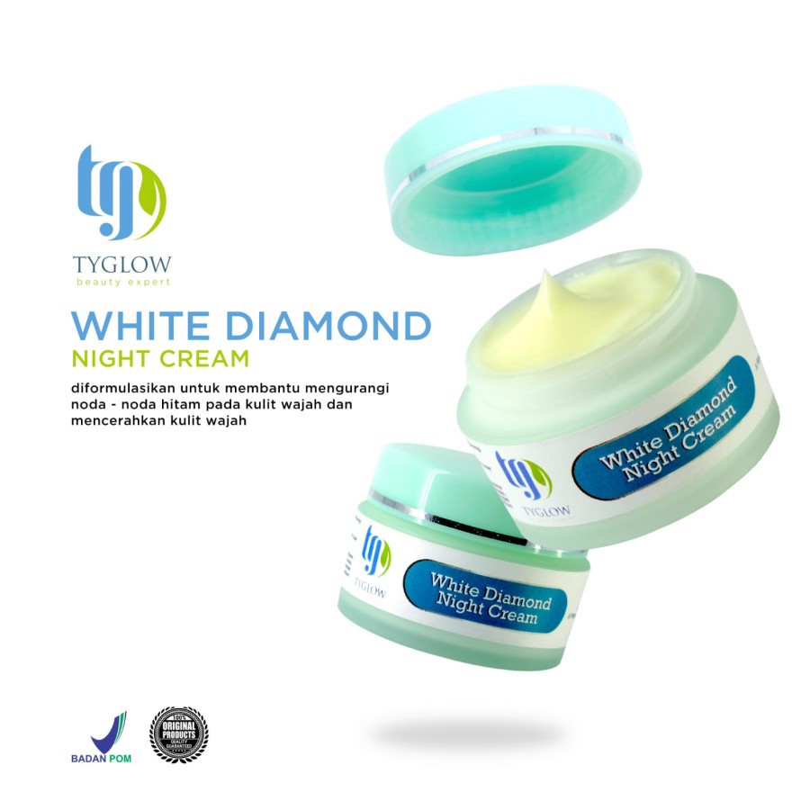 Tyglow White Diamond Night Cream - krim malang glowing