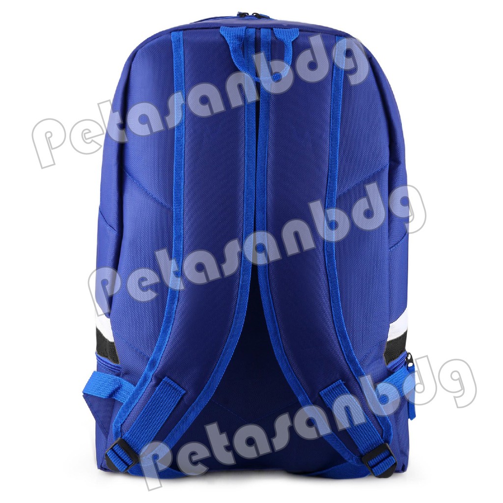 PTS -Tas Ransel Pria Persib Kotak Laptop Backpack - Blue + FREE Raincover