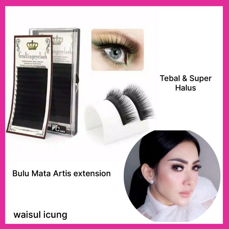 Bulu Mata Palsu Artis 12 Baris GRAFTING EYELASH 0.10C/D 8-13MM Super Halus Eyelash Extension / Tanam