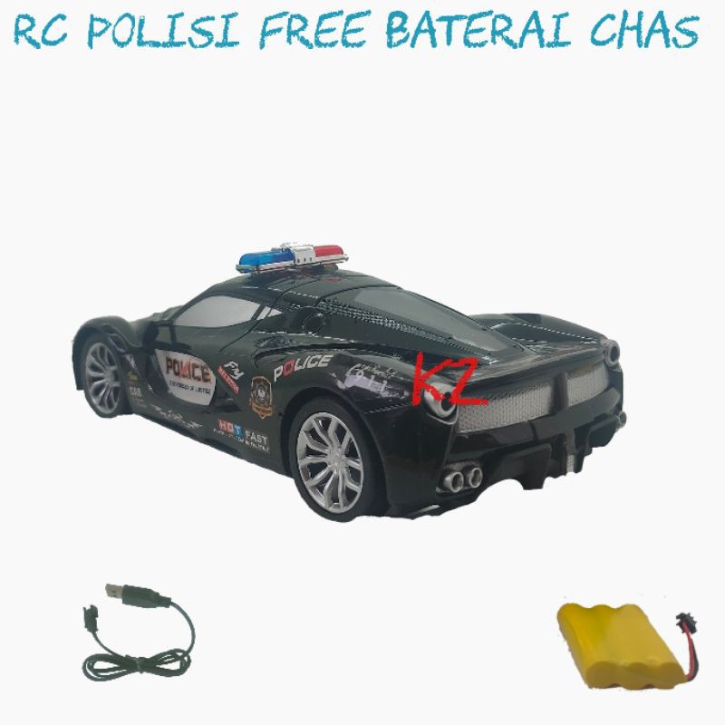 mobil RC polisi 1:20 dengan baterai chas