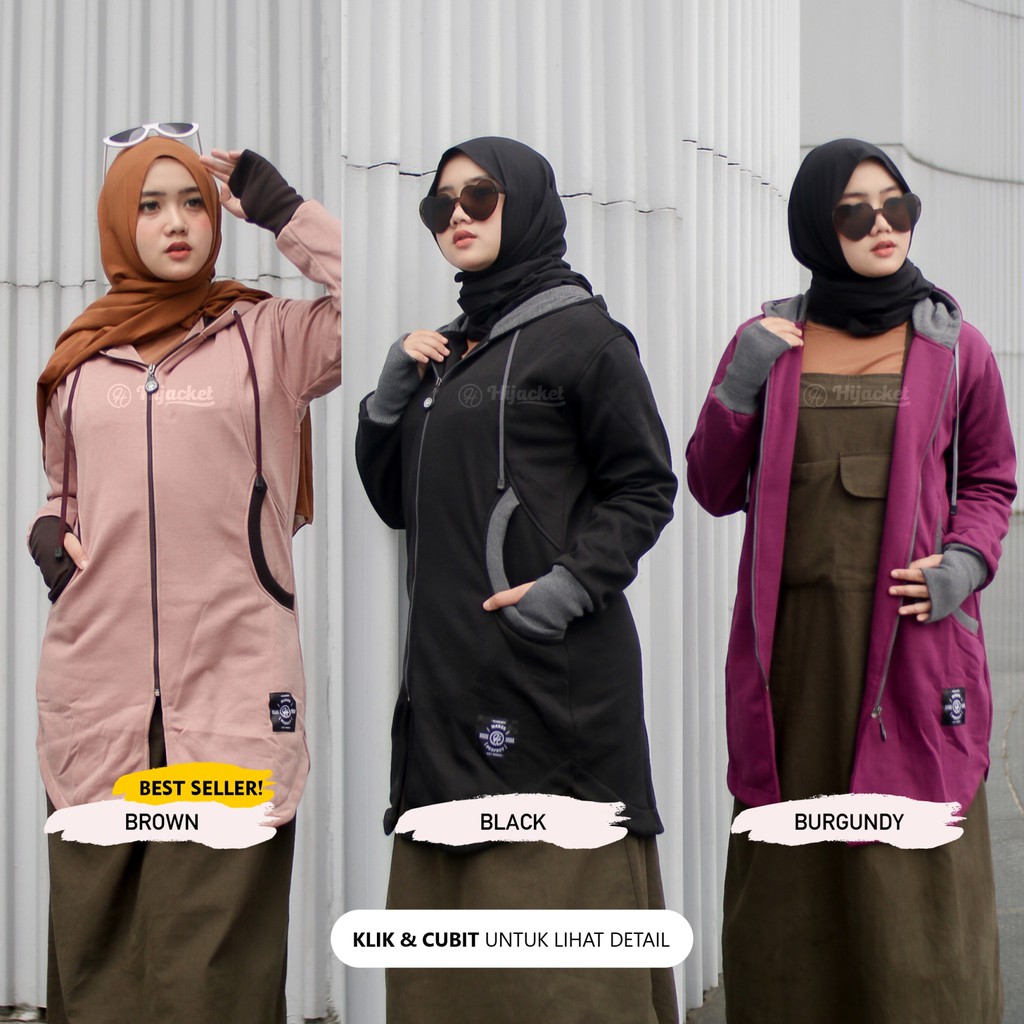 ✅Beli 1 Bundling 4✅ Hijacket ELEKTRA Original Jacket Hijaber Jaket Wanita Muslimah Azmi Hijab-2