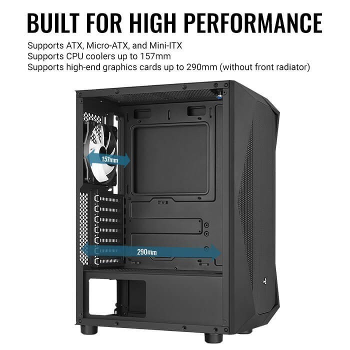 CASING AEROCOOL FALCON V1 - FREE 4 FAN FRGB - MESH ATX GAMING CASE