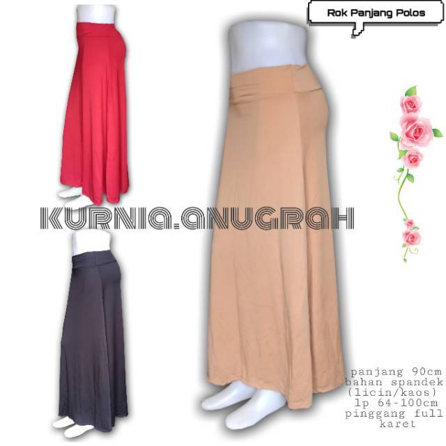 Rok Panjang  Polos spandek  rayon kaos dan spandek  jersey 