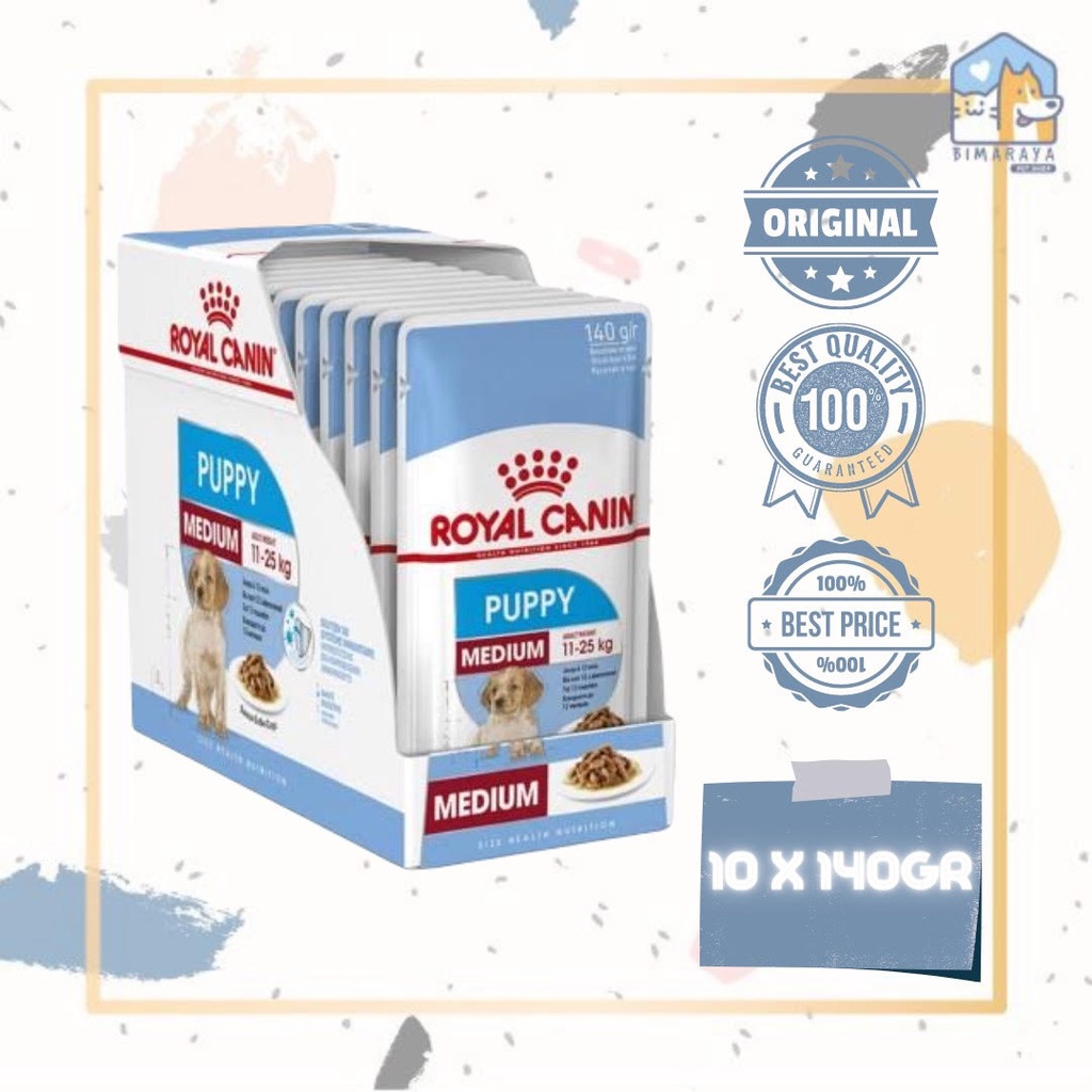 ROYAL CANIN MEDIUM PUPPY WET FOOD 10 X 140GR (BOX)