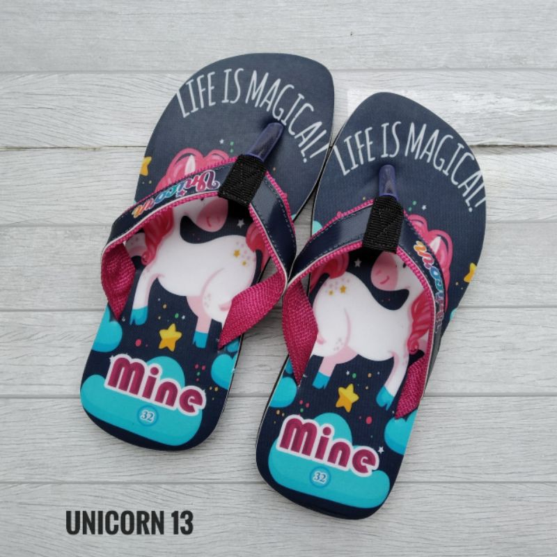 SANDAL CUATOM NAMA KARAKTER UNICORN ANAK/DEWASA |FREE CUSTOM SUKA SUKA