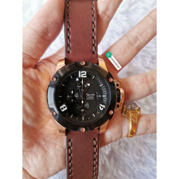 Alexandre Christie 6295 MCLBRBA Rosegold Black Hitam