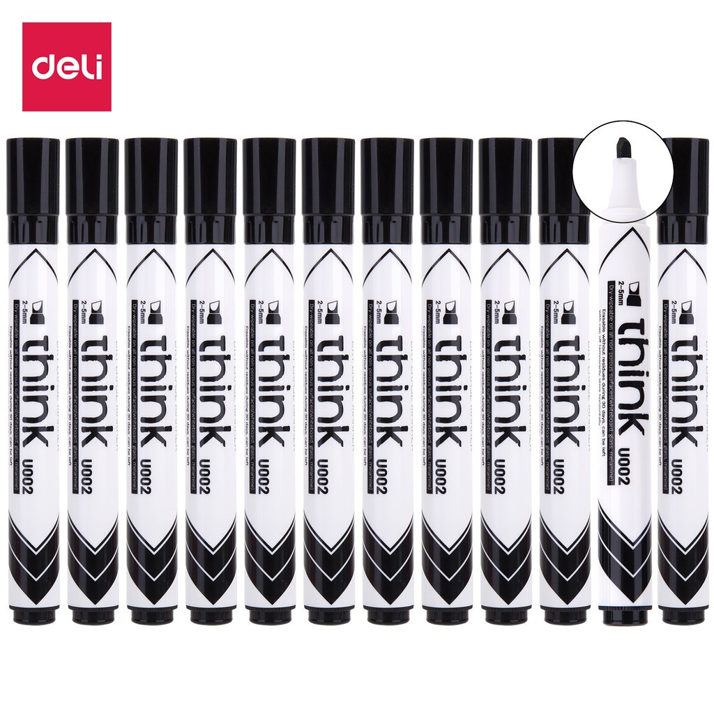 

Spidol Deli Think Dry Eraser Hitam - EU00220 Deli