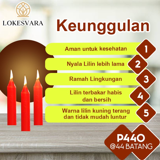 Lilin Sembahyang Parafin Sukhavati P360 Merah