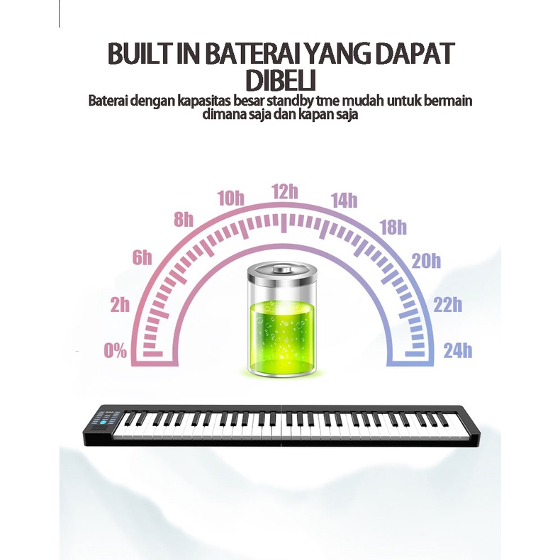 Keyboard portabel bluetooth 61 tombol, piano listrik pintar,  piano profesional 61 tombol, keyboard piano kecil