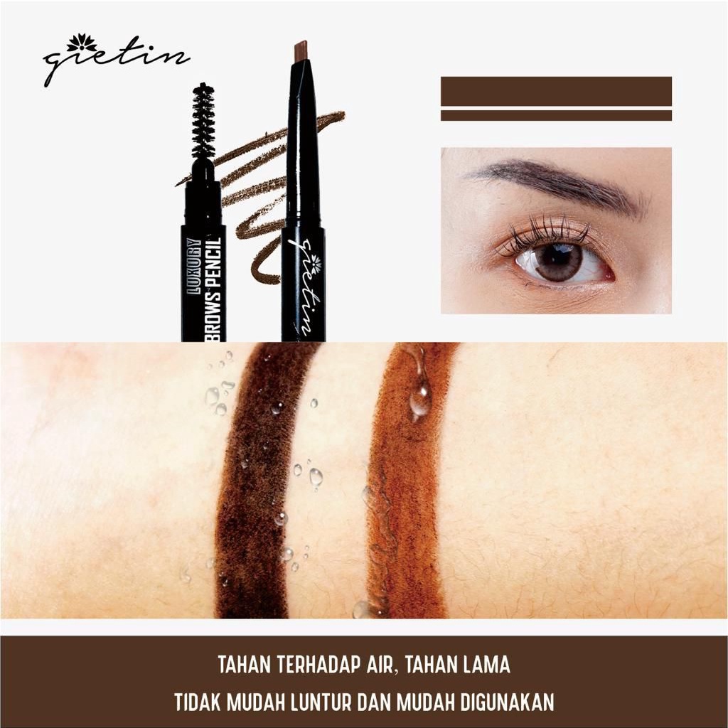 COD Gietin Eyebrow Pencil Pensil Alis Anti Air Dengan 2 Pilihan Warna pensil alis gietin BPOM GT04