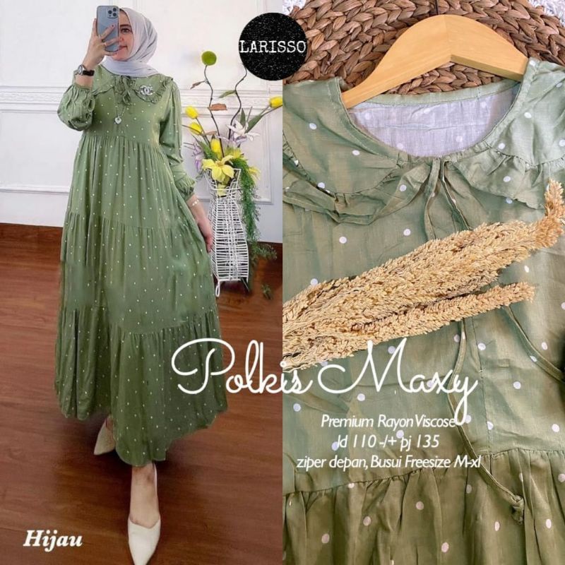 READY LD 110 POLKIS MAXY GAMIS POLKA Bahan Rayon Viscouse