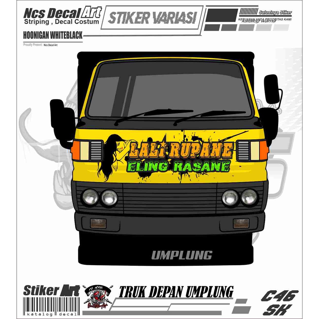 Stiker Depan Truk Sticker Kabin Truk Umplung/Ragasa/Canter Sticker Variasi Mobil Truk