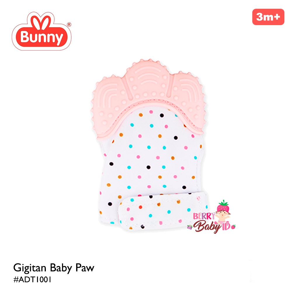 Lusty Bunny Mainan Gigitan Teether Bayi Paw Sarung Tangan Silicone LUS030 Pink Blue Berry Mart