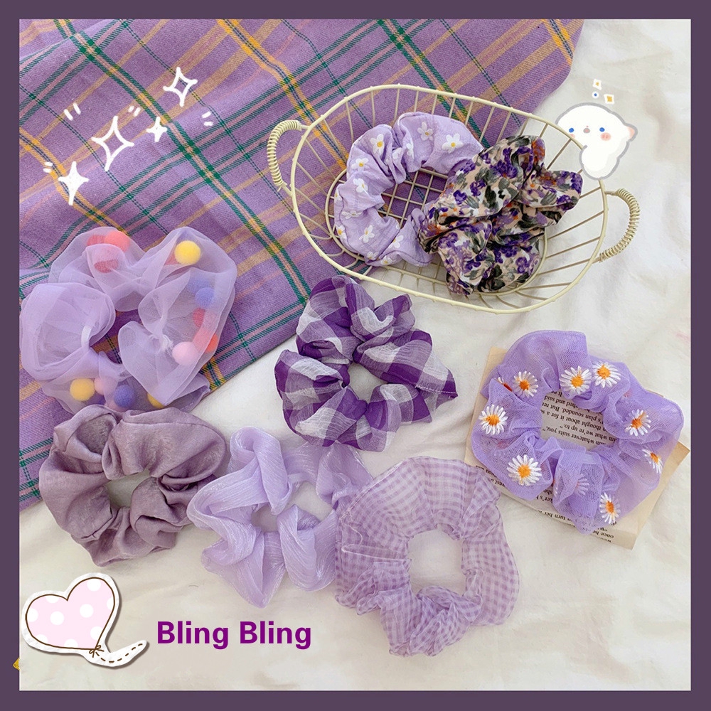 Jepit Rambut Model Pita Warna Ungu  Gaya Korea Untuk Wanita 