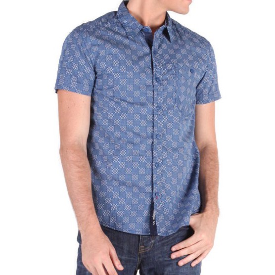 Kemeja Slim Fit Lengan Pendek Fire Cracker Blue by Bombboogie