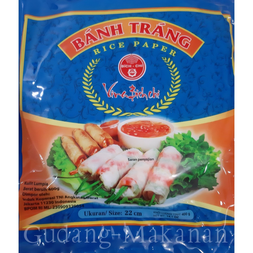 Kulit Lumpia Vietnam 400gr Banh Trang Rice Paper 22cm