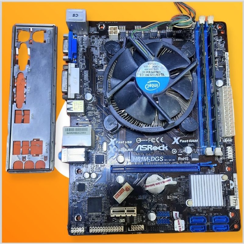 MOTHERBOARD ASROCK H61M-DGS + PCs G2020 + Fan