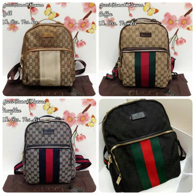 #TasWanita Cantik - Tas Ransel Gucci Canvas Semi Premium