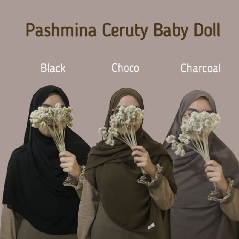 Pashmima Ceruty Baby Doll, Pashmina Syari, Pashmina jumbo, Pashmnia Murah