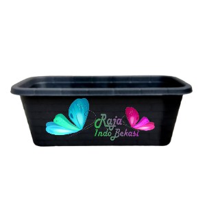 Pot Bunga Tanaman Panjang Motif Bata RTG 01 Hitam 37cm - nkt RTG 01 Pot Segi Panjang Hias Murah