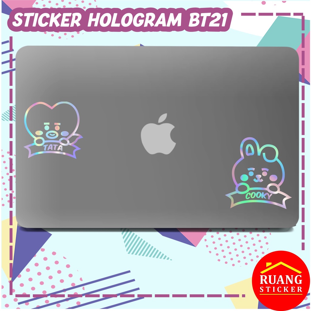 STIKER HOLOGRAM BT21 BTS KARAKTER VARIASI 2 SEHARI JADI