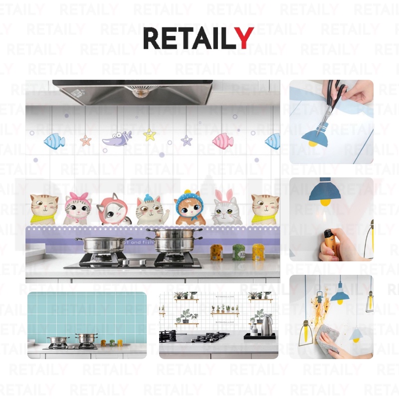 Retaily - HL0204 Wallpaper Stiker Dinding Dapur Anti Minyak Sticker Kitchen Sheet