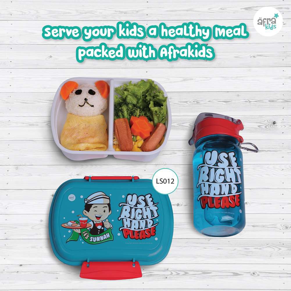 Lunchset Afrakids - Lunch Box - Kotak Makan & Botol Minum - Untuk Bekal