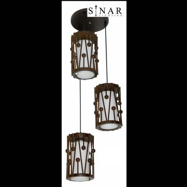 Lampu hias gantung minimalis kayu 695 /3