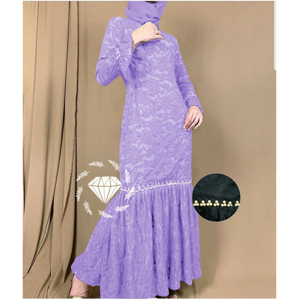 5 UKURAN M L XL XXL 3XL MAXY NURHALIZA DUYUNG FASHION PAKAIAN WANITA DRESS GAMIS MAXI BRUKAT PART 1 MS ADA VIDEO REAL