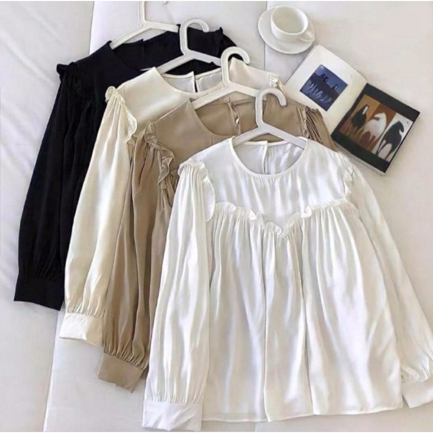 BEFAST - ZEC OOTD Wanita Blouse DAZYU / Made Top Blouse / Lolla Blouse/ Blouse Wanita Tangan Panjang