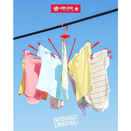 Hanger Bulat Plastik Lion Star Folding Hanger 24 Sticks GB-22 Hanger Baju Bayi Lion Star Murah