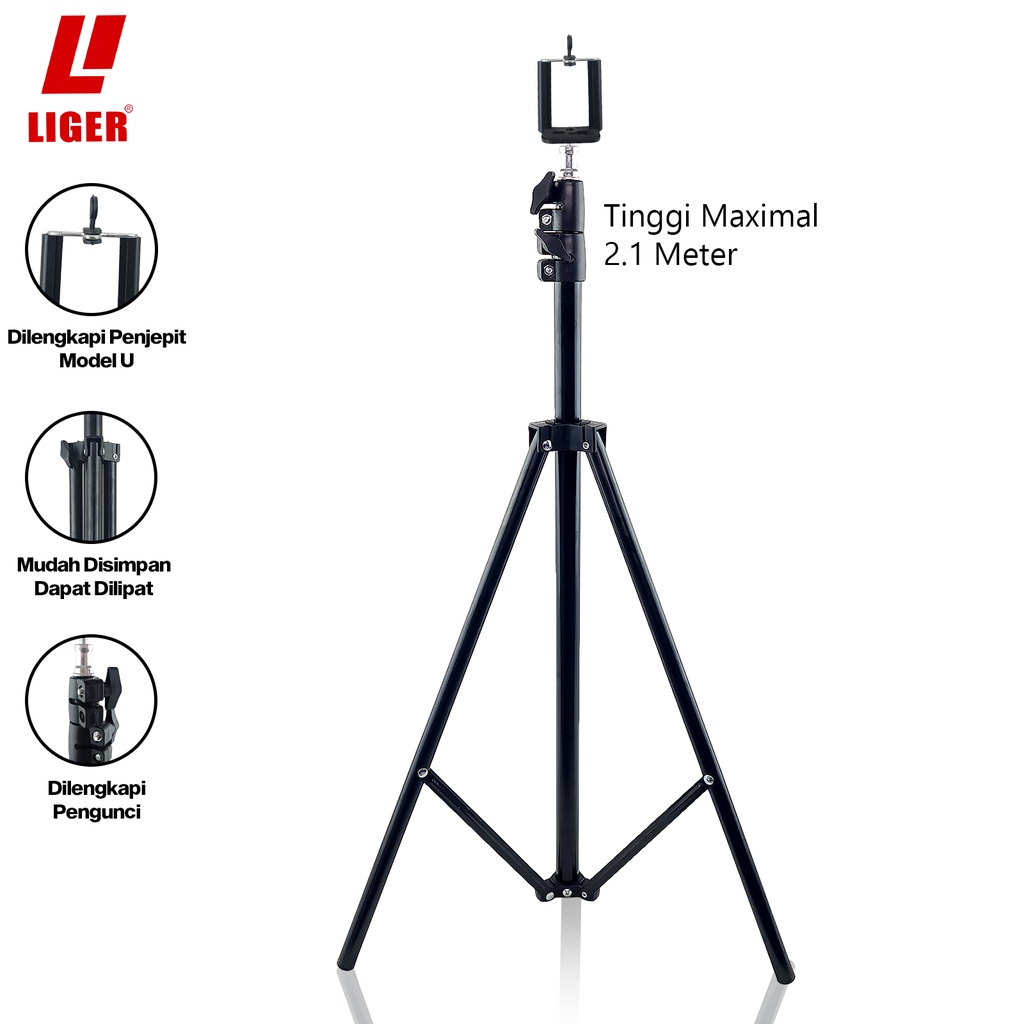 LIGER - Tripod L-3121 Photograph Light  Stand Full Besi Portable with Holder U