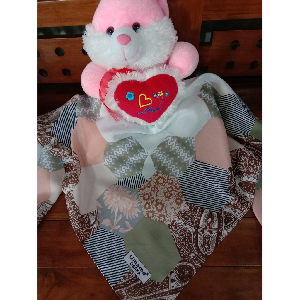 HIJAB UMAMA OSAKA PRINT MOTIF SEGI EMPAT  C14 Putih