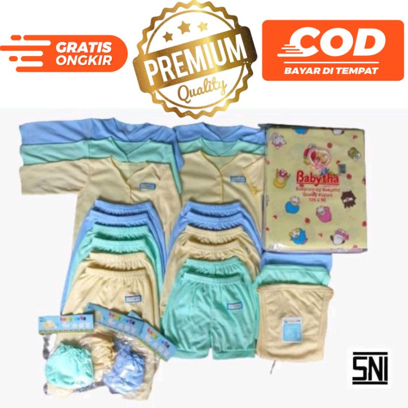 Perlengkapan Bayi lengkap paket 245 Bedong Popok Baju bayi Celana bayi singlet sarung tangan baru lahir SNI promo 8.8