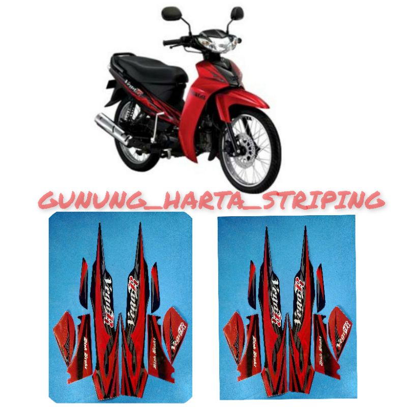 Striping Stiker Lis Les Body Motor Yamaha New Vega R / Vega Latin 2008 Full Set Motif Standar Standa