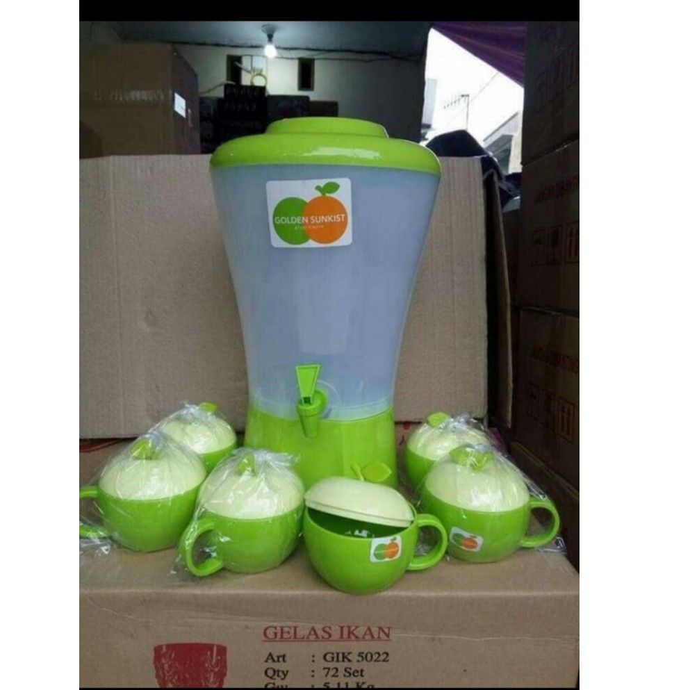 Dispenser golden sunkist + gelas apel golden sunkist