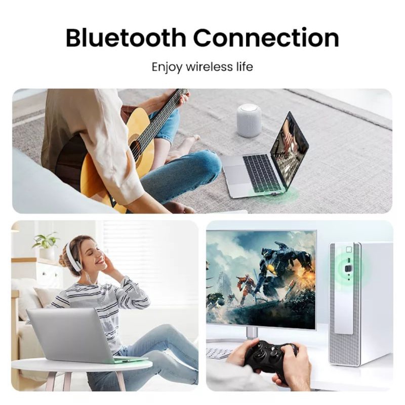 Ugreen Usb Dongle Bluetooth 5.3 / 5.0 Receiver &amp; Transmitter - Ugreen Bluetooth Dongle Usb for Laptop / PC kode 80889 80890 90225