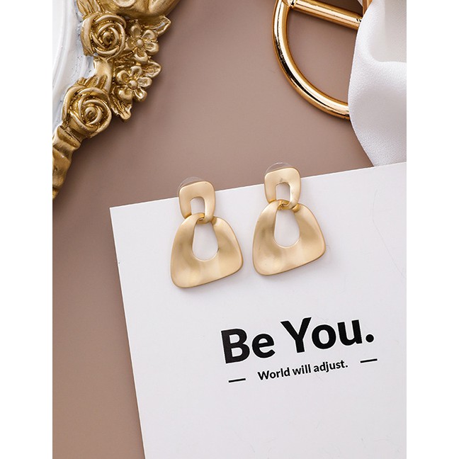 LRC Anting Tusuk Fashion Gold Irregular Bump Geometric Earrings D02388