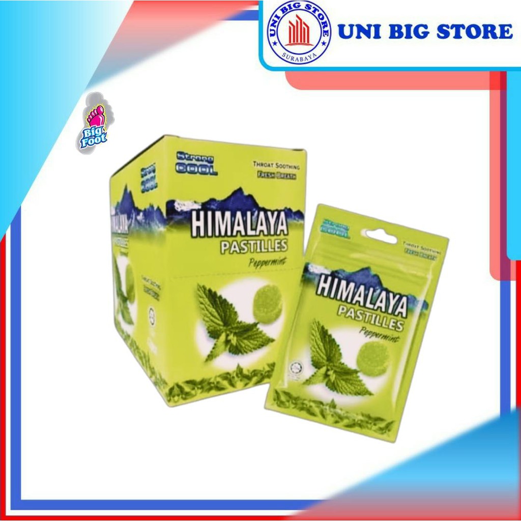 

Permen BIG FOOT Himalaya Pastilles Peppermint Sports Candy 25 gr x 12 sachets DUS