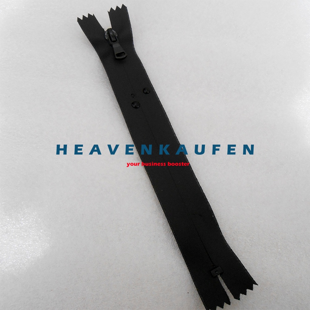 Resleting Zipper Anti Air Waterproof 20 cm Atau 8 inch Hitam Set Close - End