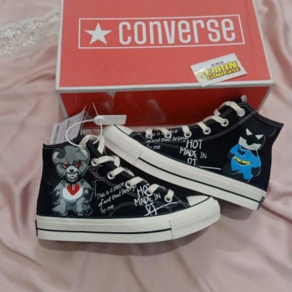 CONVERS3E HIGH 70S X GLOOMY BEAR BLACK WHITE BNIB IMPORT MADE IN VIETNAM