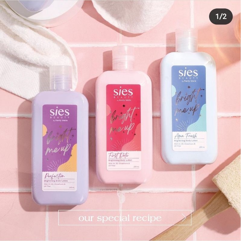 Sies Beauty Brightening Body Lotion By Ranty Maria Aqua Fresh | Perfection | First Date 250ml