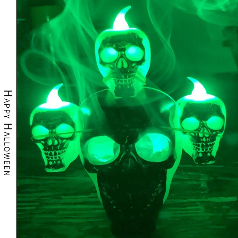 Lampu Lilin LED Elektronik Bentuk Tengkorak / Labu / Hantu Seram Untuk Dekorasi Halloween