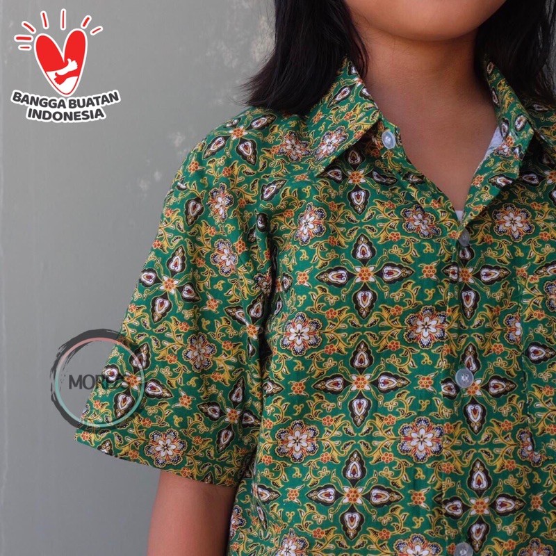 Seragam Baju Batik SD/MI/TK/PAUD JM Hijau